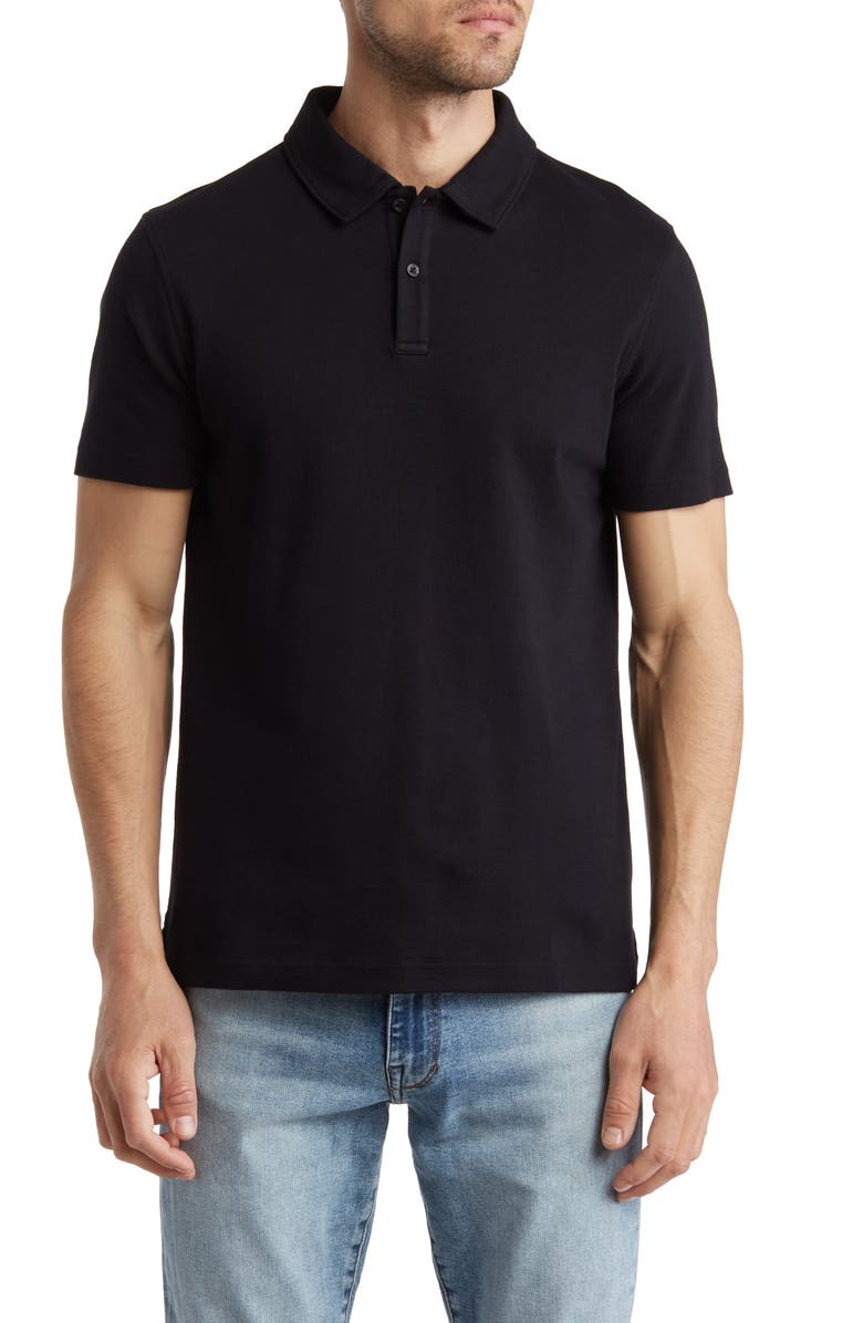 14th & Union Solid Interlock Polo, Main, color, Black