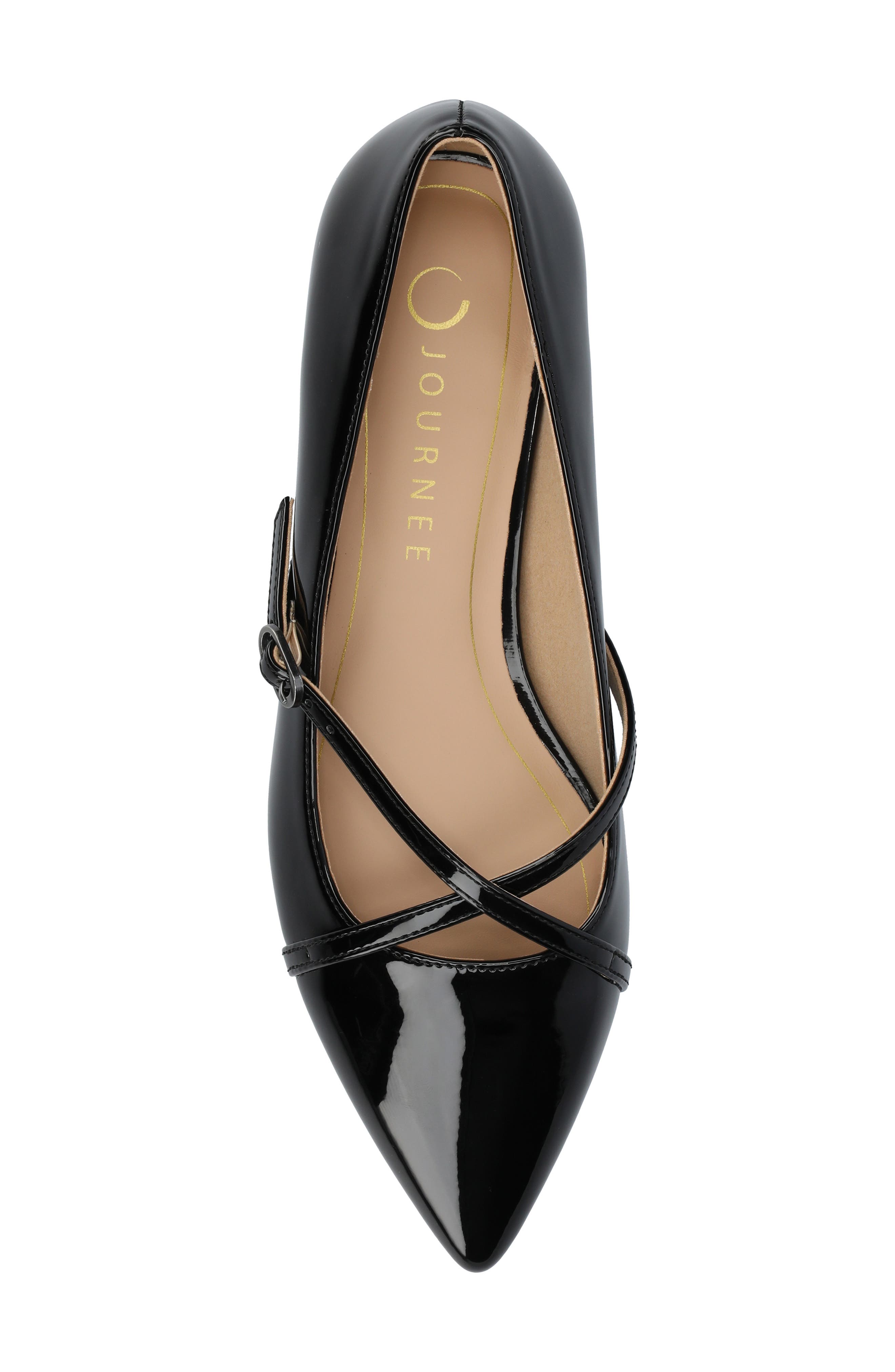 Camby Pointed Toe Flat, Alternate, color, PATENT/BLACK