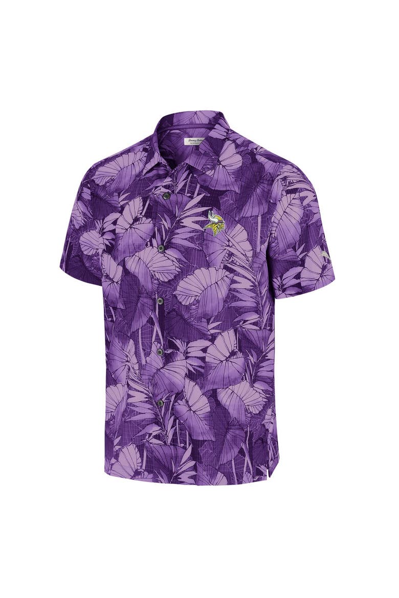 Men's Tommy Bahama Purple Minnesota Vikings Big & Tall Coast Nuevo Fronds IslandZone Button-Up Shirt, Alternate, color, Purple