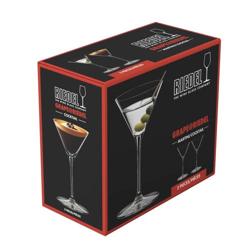 Riedel Grape@ Martini Cocktail Glass, Set Of 2, 7 Ounce In Transparent