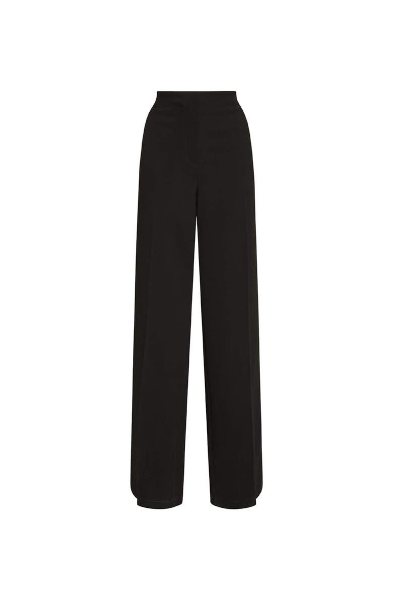 Anne Fontaine Women 's Pant Argan Black Designer Maxi Pants In Flowing Crepe Fabric, Alternate, color, Black