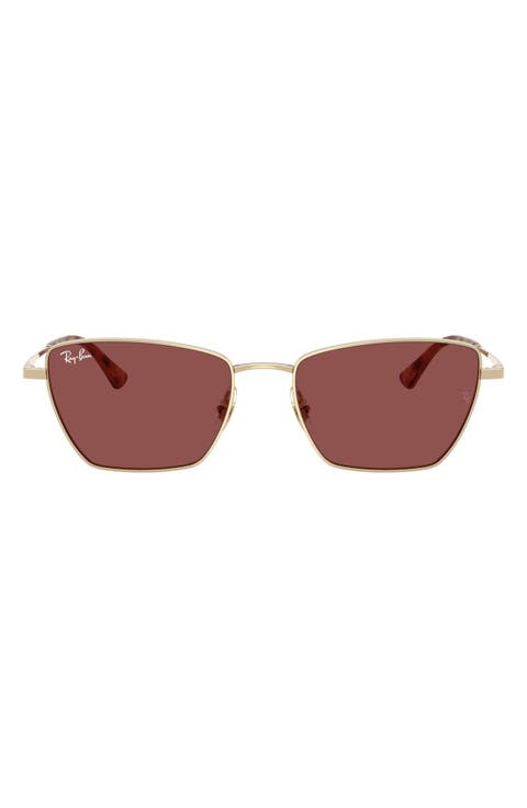 Drea Bio-Based 53mm Polarized Irregular Cat Eye Sunglasses