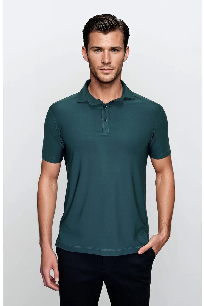 Wrinkle Resistant 3 Button Polo Shirt, Main, color, Hunter