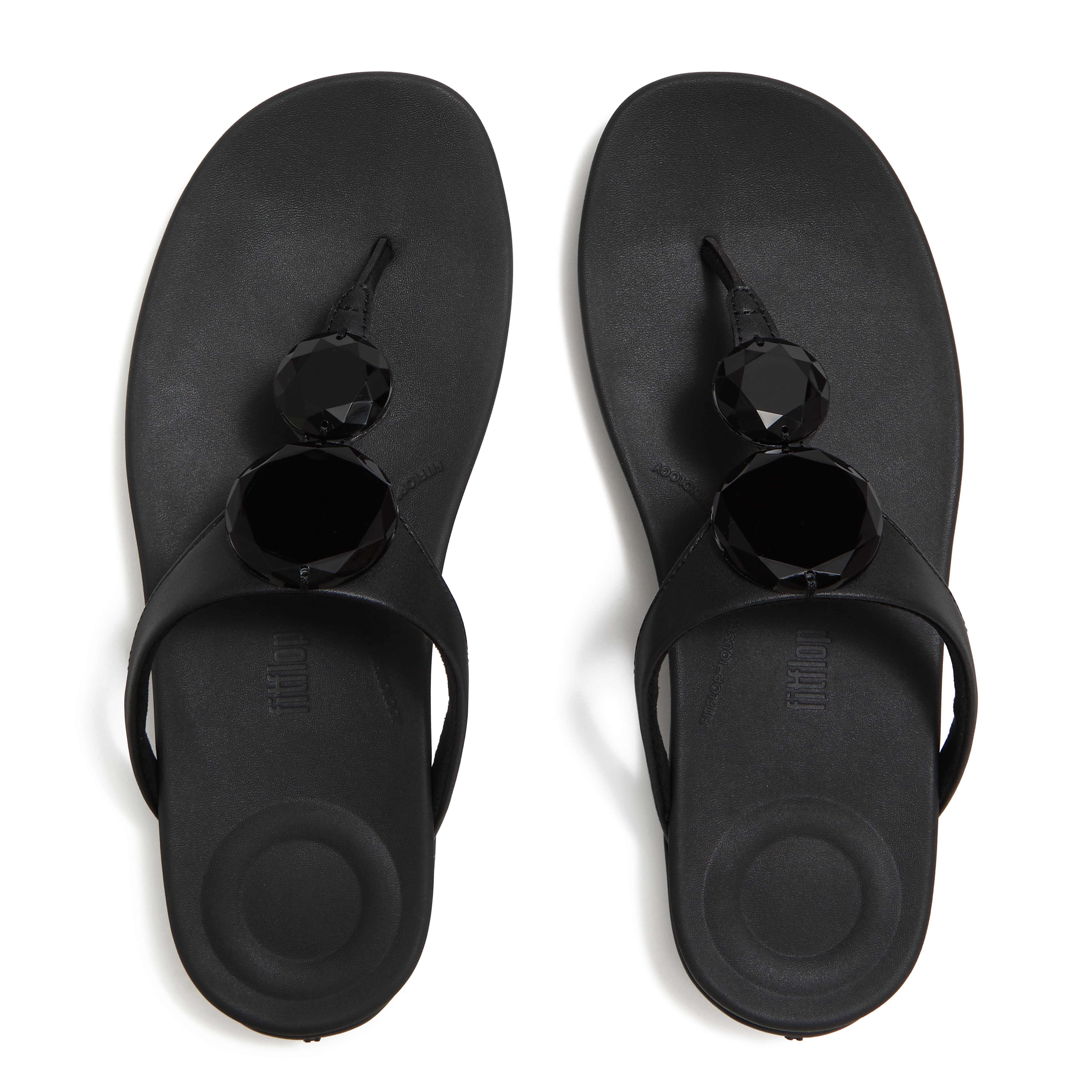 Solay Glossy-Disc Toe-Post, Alternate, color, Black