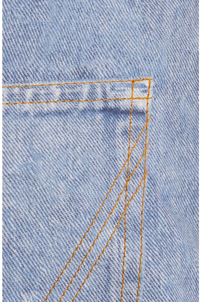 Denim Print Straight Leg Leather Pants, Alternate, color, 4942 LIGHT BLUE