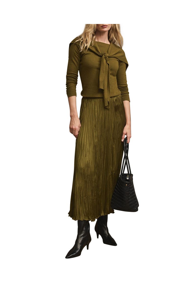 Crinkle Maxi Skirt, Main, color, Green