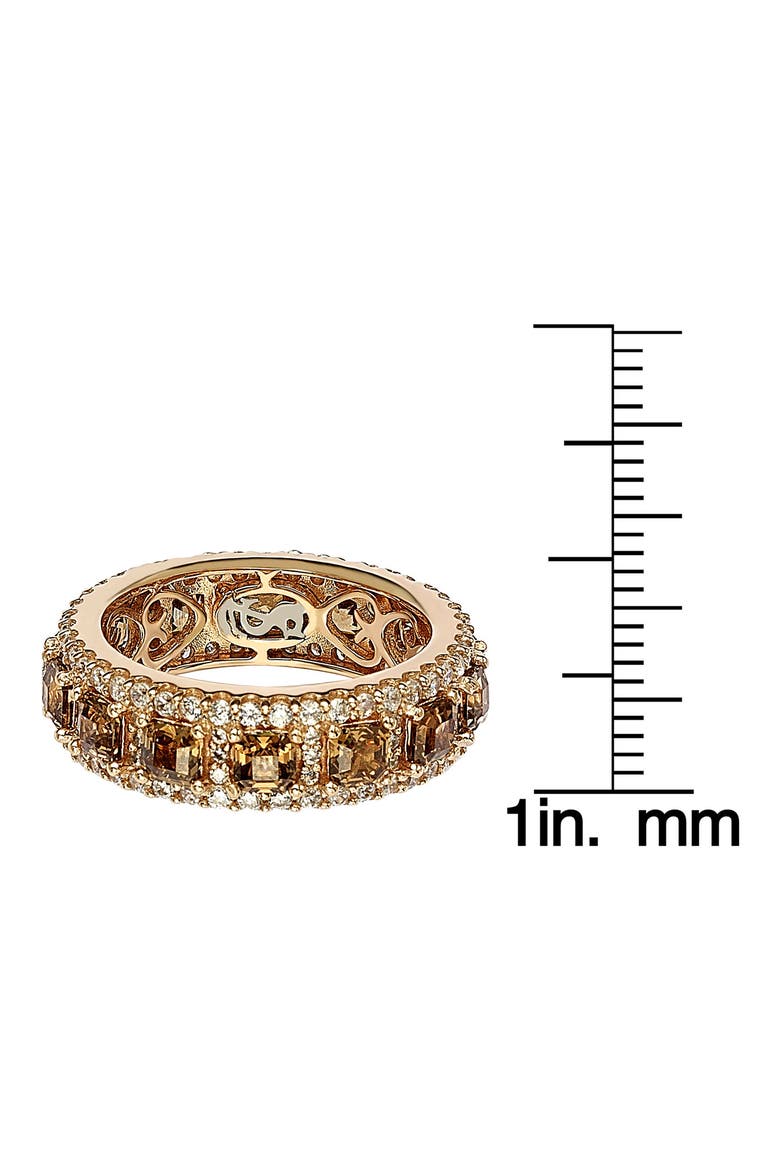 Brown & White Cubic Zirconia Eternity Band Ring, Alternate, color, BROWN