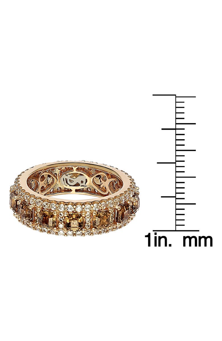 SUZY LEVIAN Brown & White Cubic Zirconia Eternity Band Ring, Alternate, color, Brown