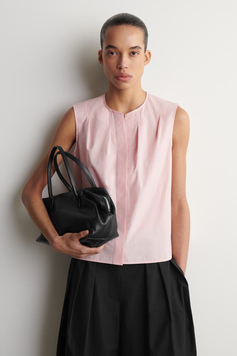 Pleated Sleeveless Top, Main, color, PINK