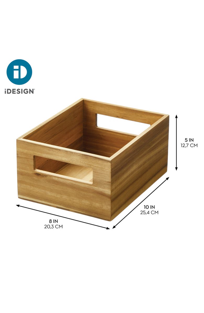iDesign Acacia Wood Pantry Storage Bin with Handles, Alternate, color,