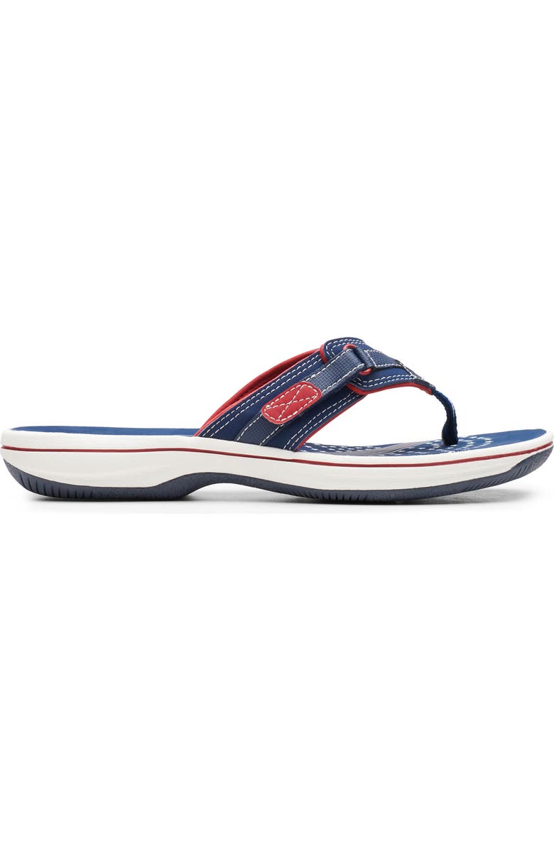Clarks<sup>®</sup> Breeze Sea Thong Sandal, Alternate, color, Navy/Red