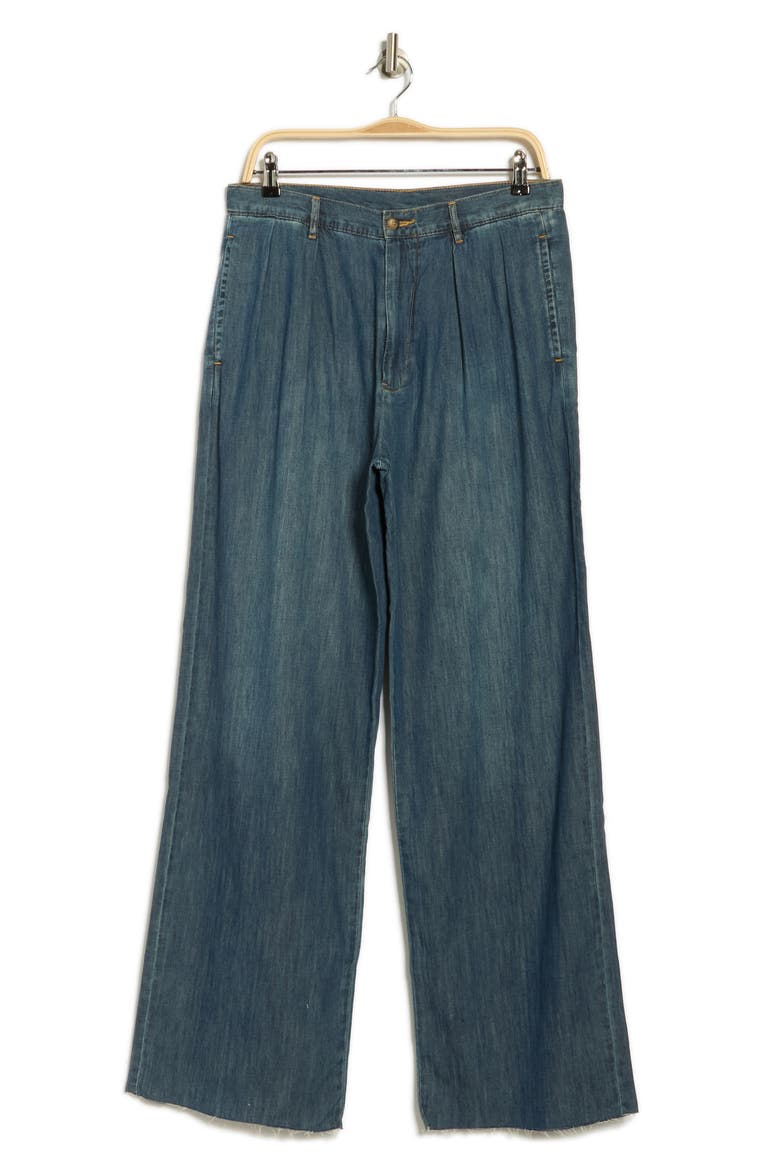 Blair Double Pleat Wide Leg Jeans, Alternate, color, SEYMOUR INDIGO
