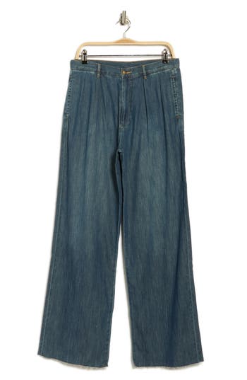 Denimist Blair Double Pleat Wide Leg Jeans In Blue