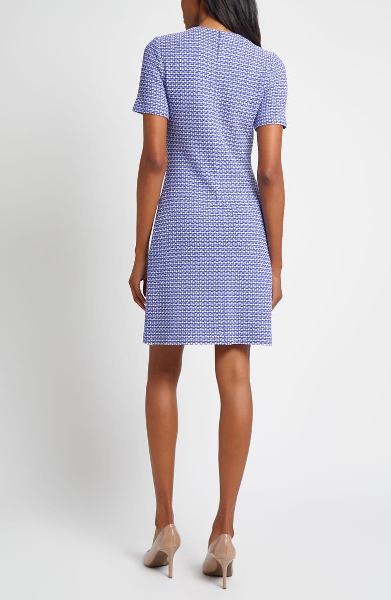 Ming Wang Honeycomb Tweed Sheath Dress, Alternate, color, Sapphire Sea/ Dawn/ Ivory