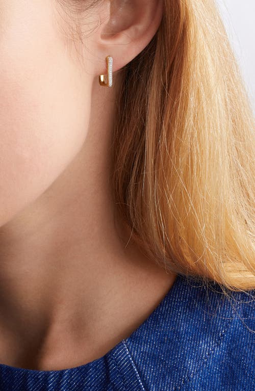 Monica Vinader Alta Capture Diamond Huggie Earrings In Gold