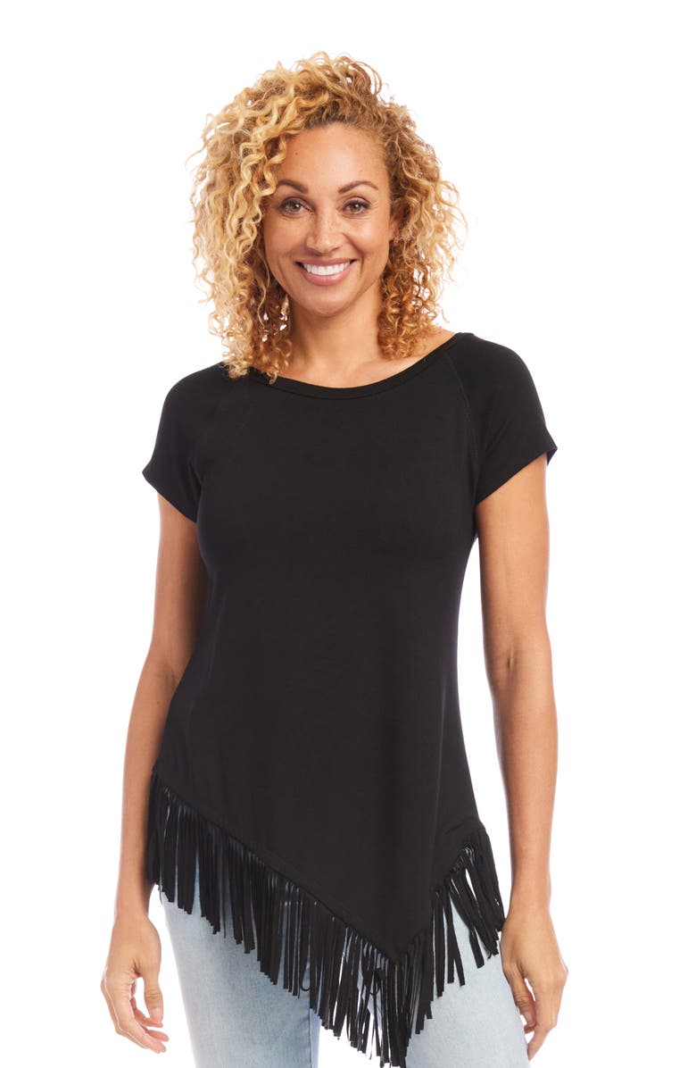 Karen Kane Angled Fringe Top, Alternate, color,