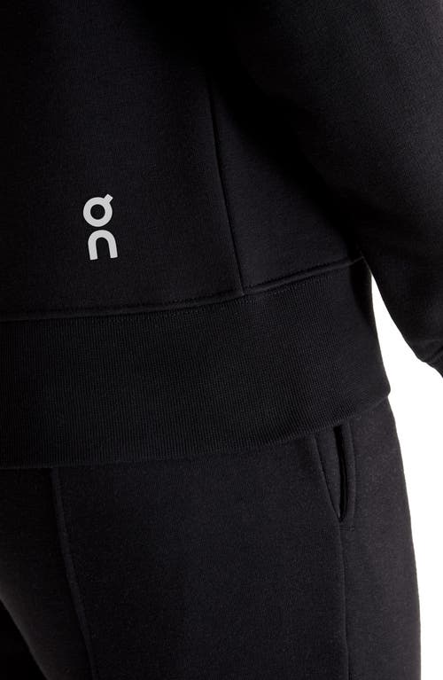 On Club Crewneck Cott Blend Sweatshirt In Black