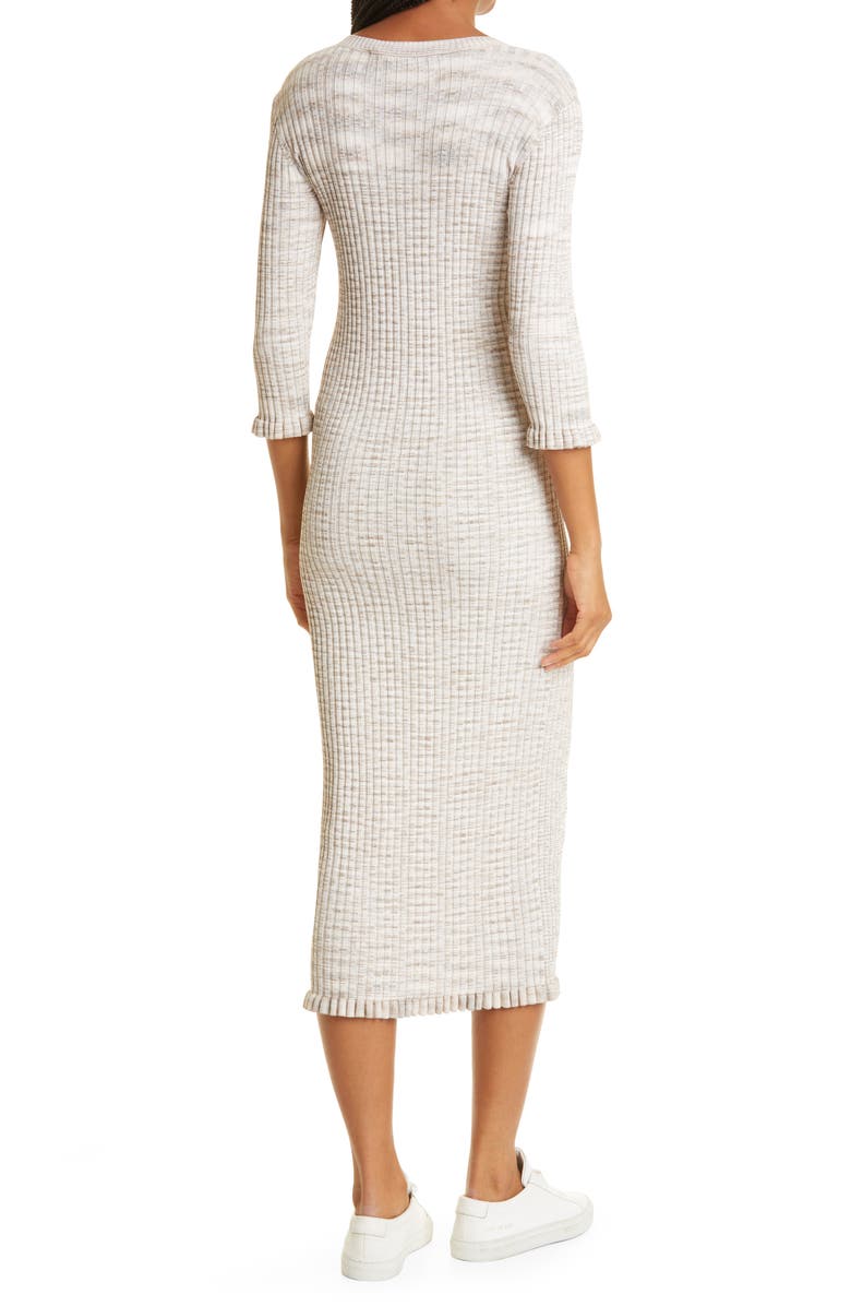 Veronica Beard Richie Rib Three Quarter Sleeve Dress, Alternate, color, 