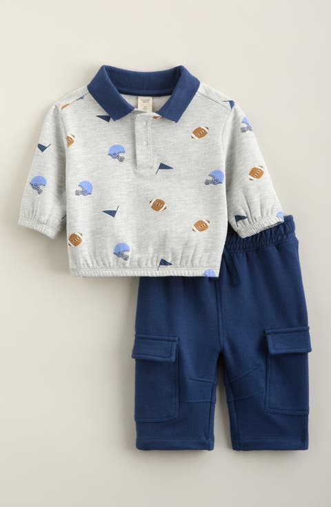 Cozy Polo & Cargo Pants Set