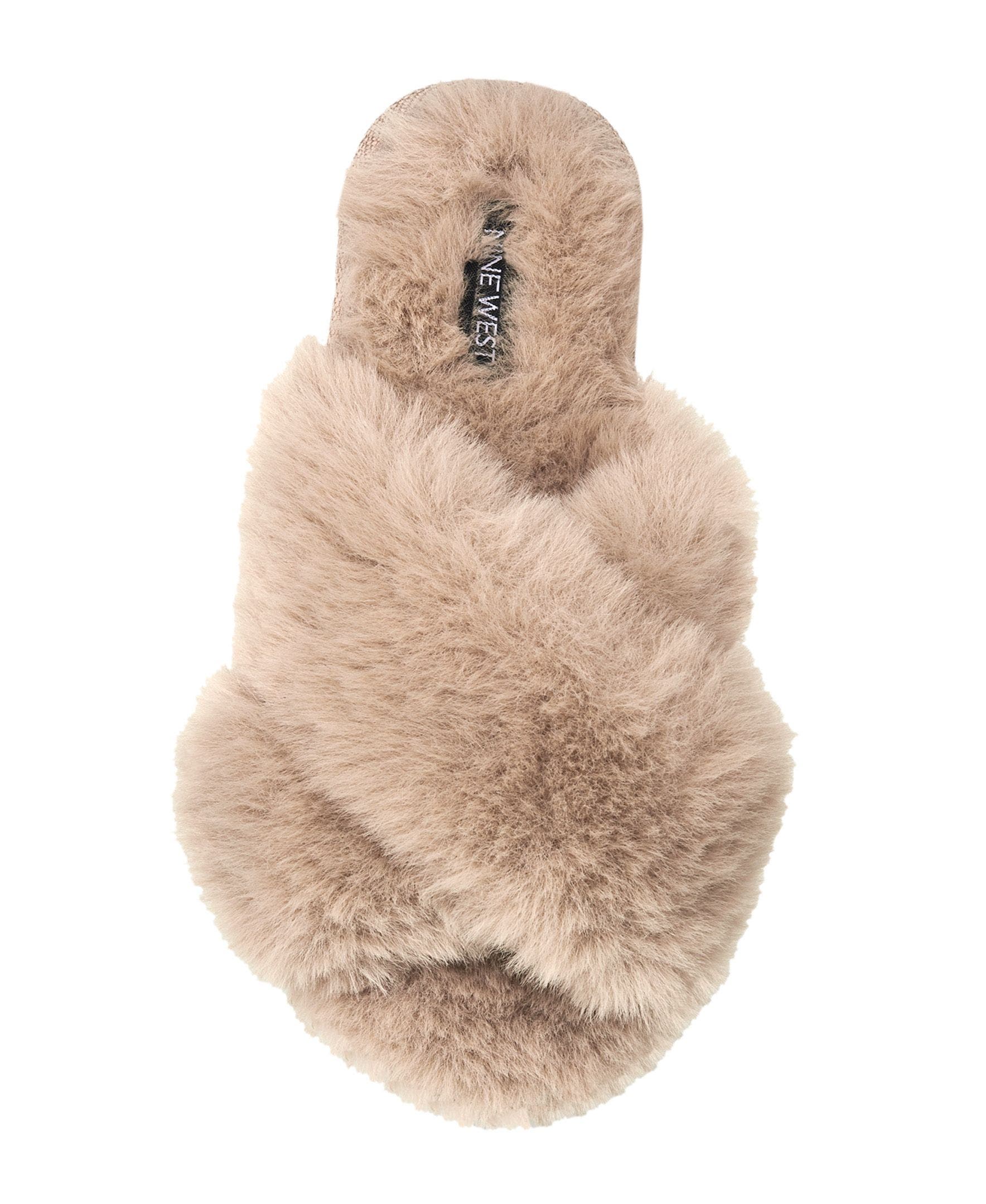 X-Band Faux Fur Slipper, Alternate, color, Tan