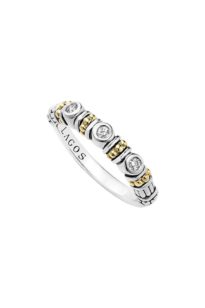 Rittenhouse Three Diamond Stacking Ring, Main, color, SILVER/ GOLD