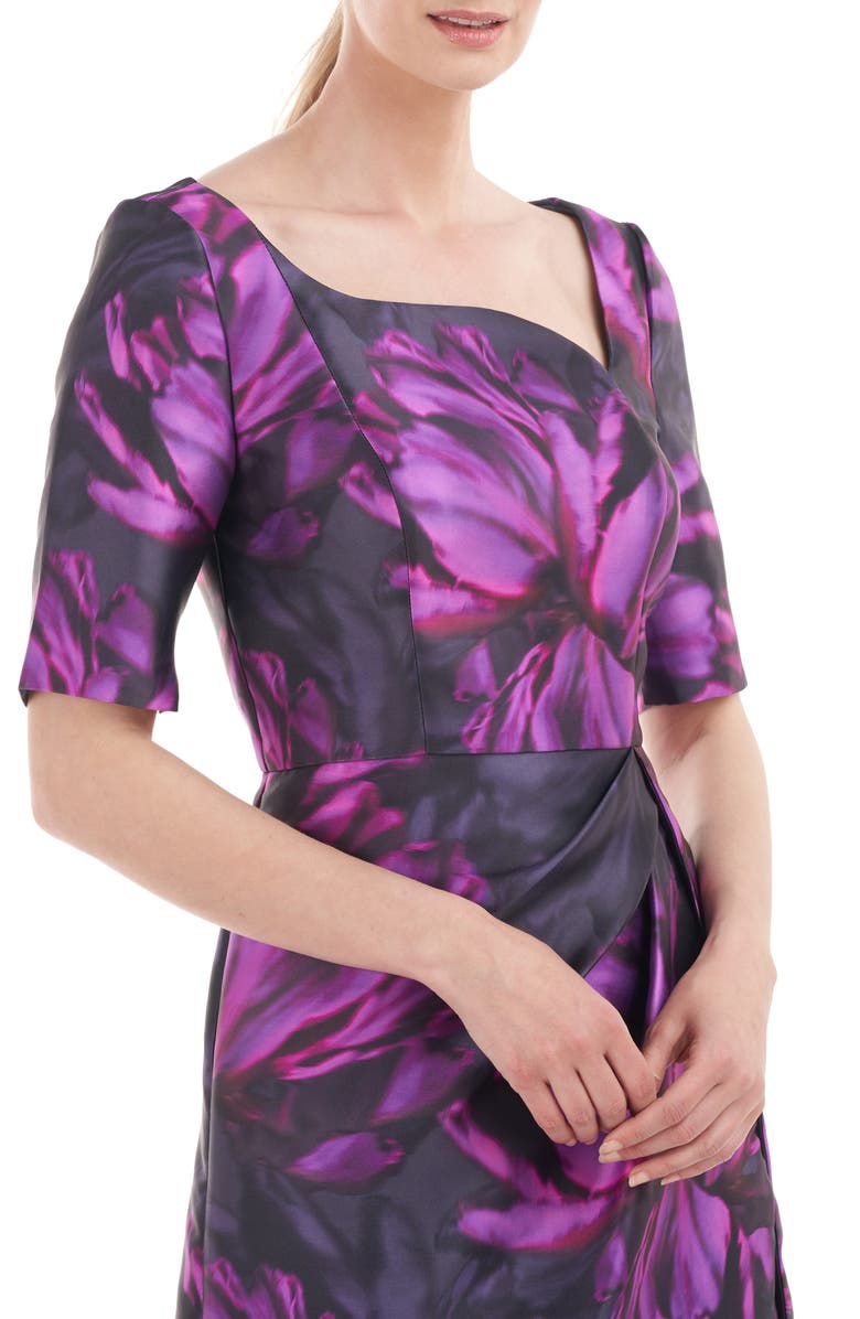 Kay Unger Tallulah Floral High-Low Maxi Tulip Dress, Alternate, color,