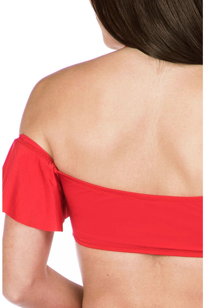 Getaway Twist Bandeau Top, Alternate, color, RED