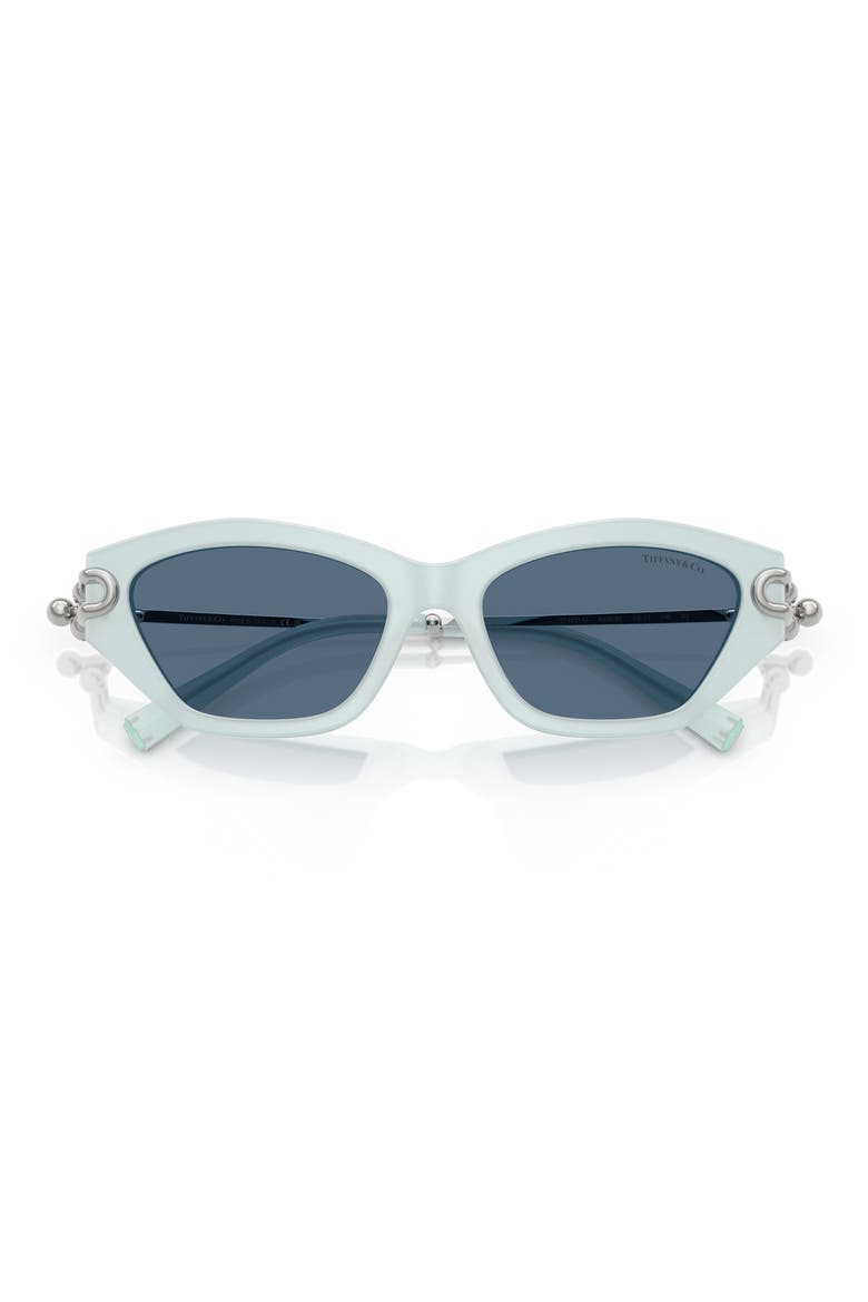 53mm Cat Eye Sunglasses, Alternate, color, FROSTED PALE SAPPHIRE / BLUE