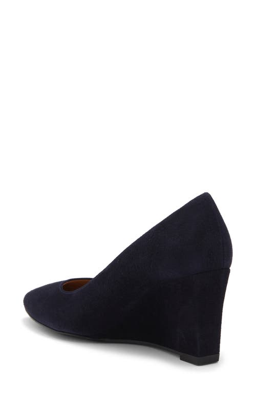 Aquatalia Posie Suede Wedge Pumps In Navy