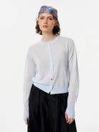 Alas Sheer Cardigan In Baby Blue