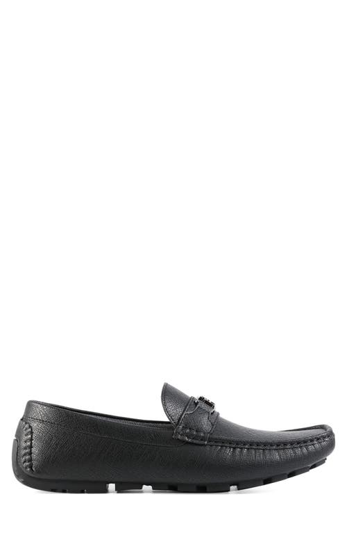 Tommy Hilfiger Attle Driver Loafer In Black Saffiano Texture