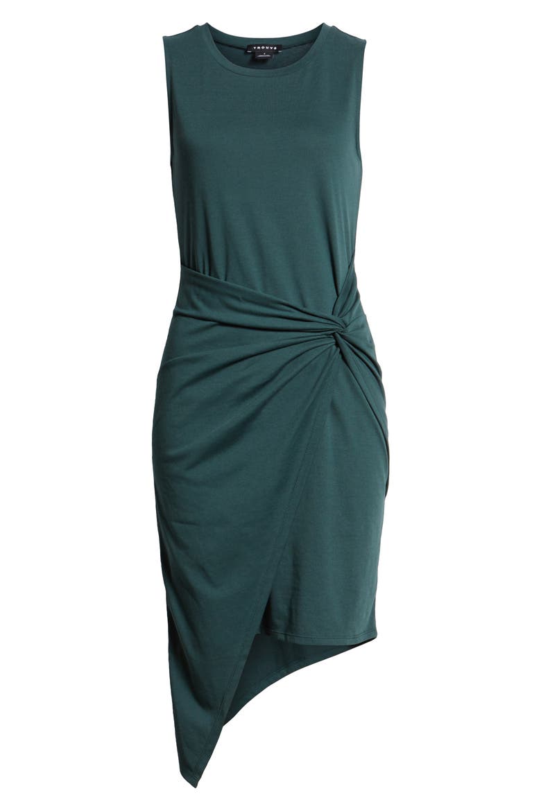 Twist Front Dress, Alternate, color, GREEN GABLES