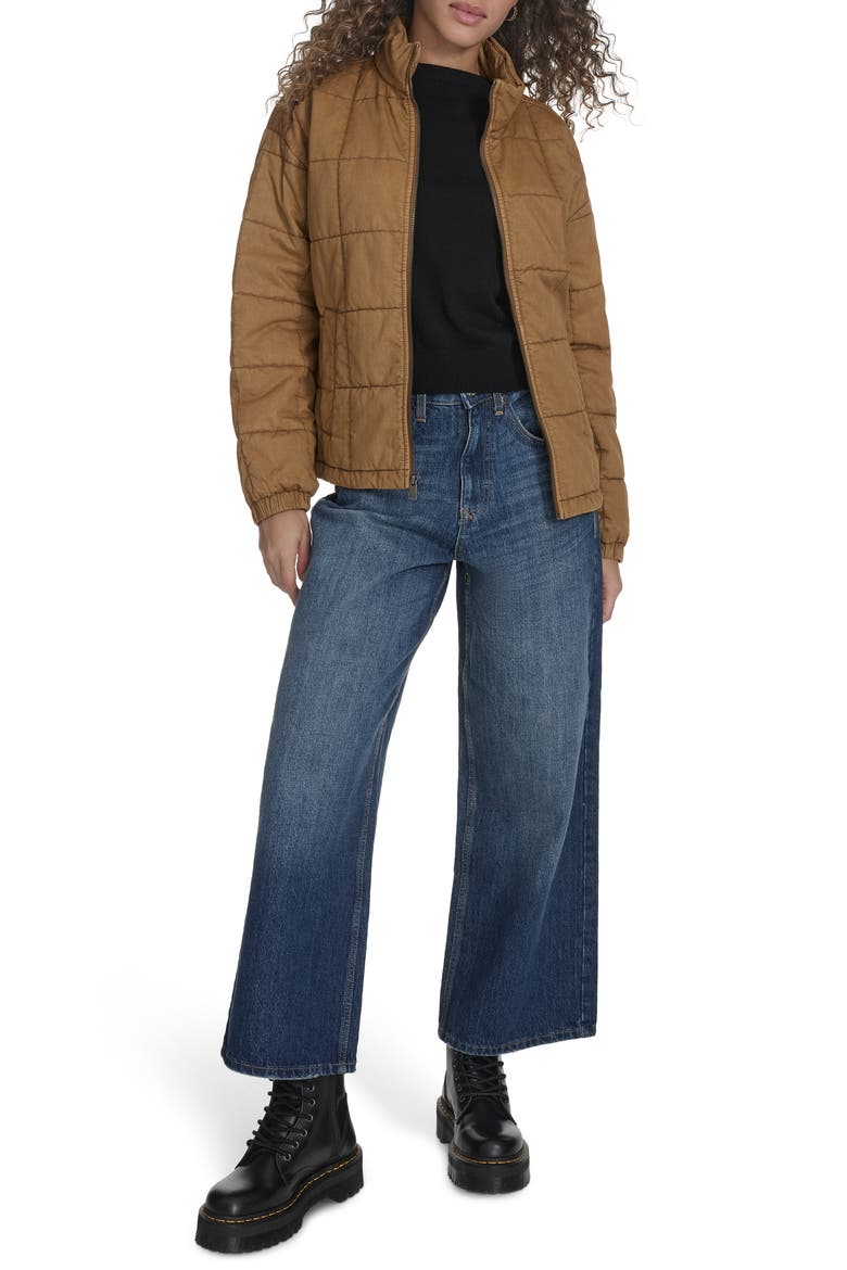 Box Quilted Water Resistant Cotton Jacket, Alternate, color, TOBACCO