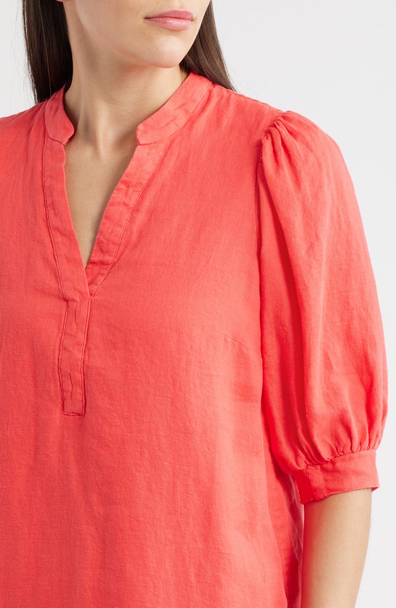 Lilly Pulitzer<sup>®</sup> Mialeigh Puff Sleeve Linen Dress, Alternate, color, Cane Coral