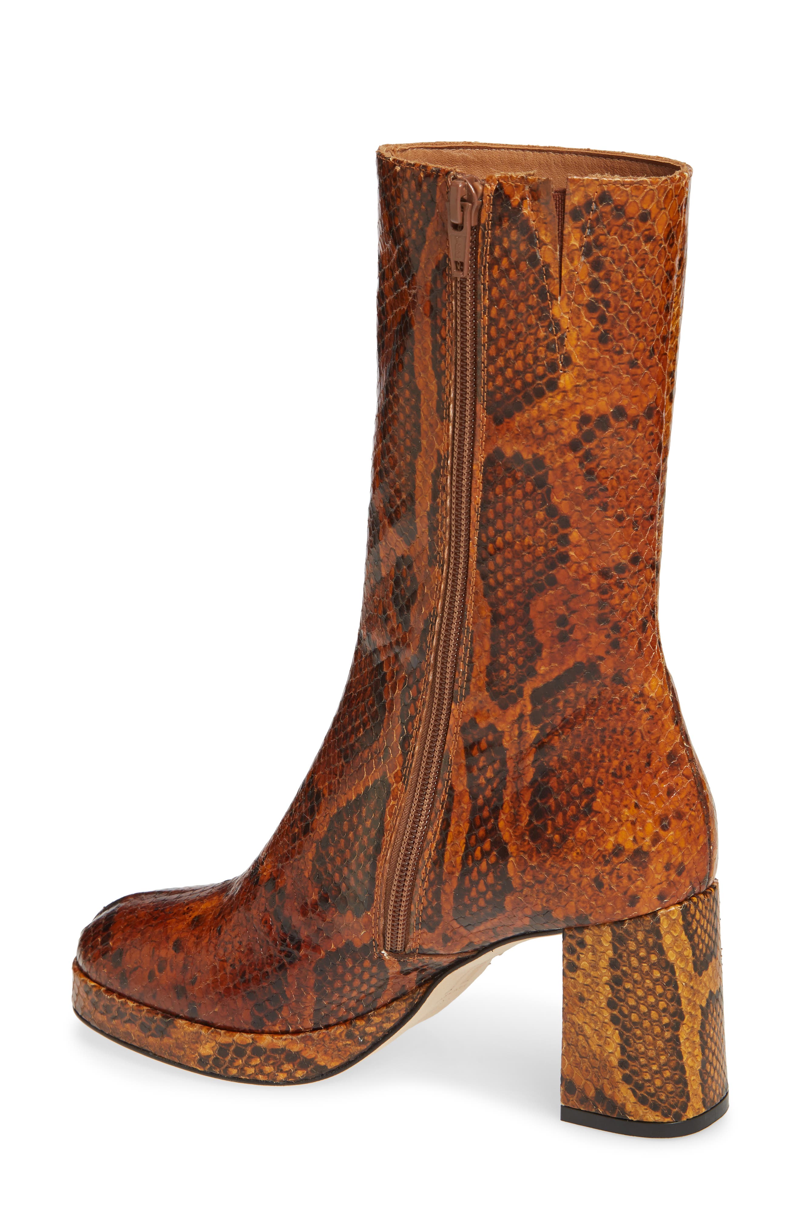 Miista Carlota Snake Embossed Bootie, Alternate, color, 