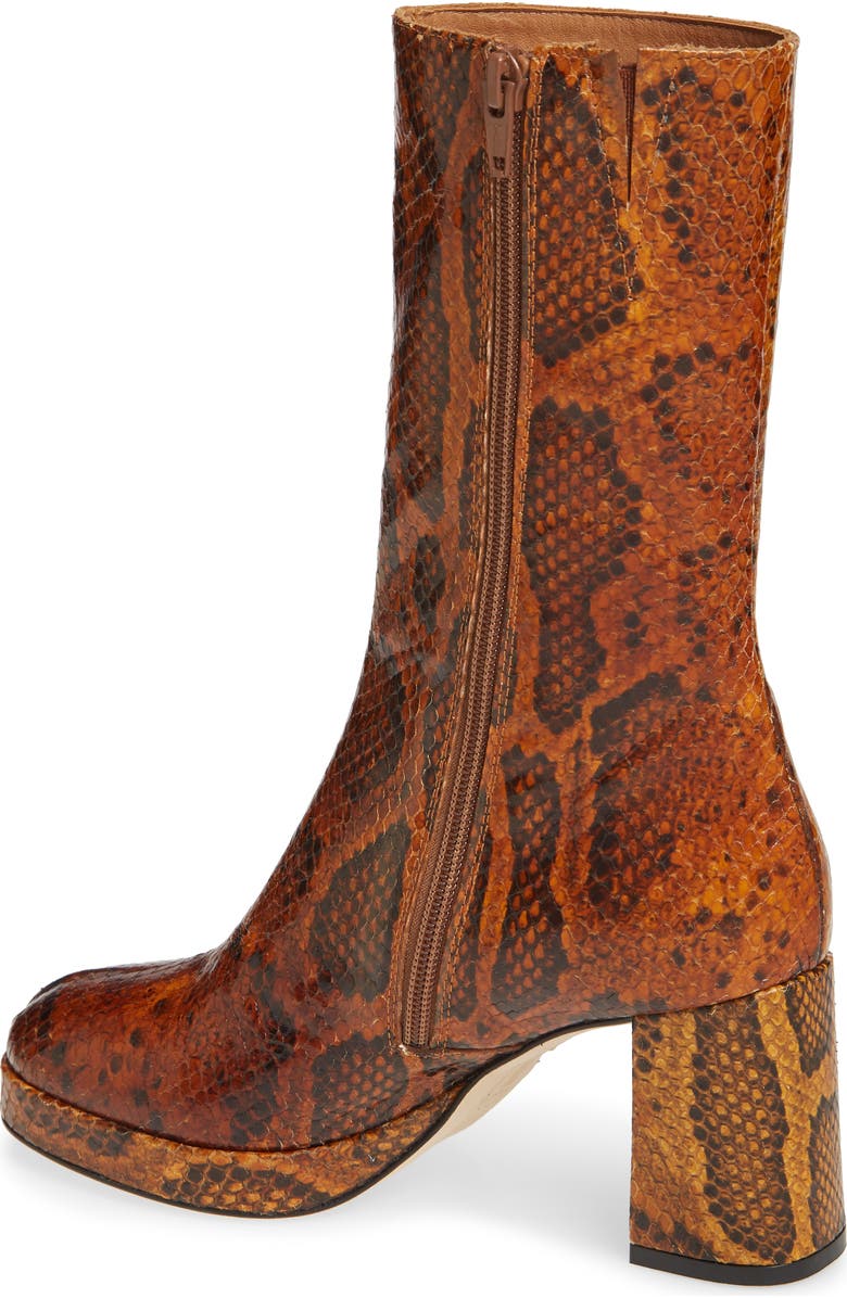 Miista Carlota Snake Embossed Bootie, Alternate, color,