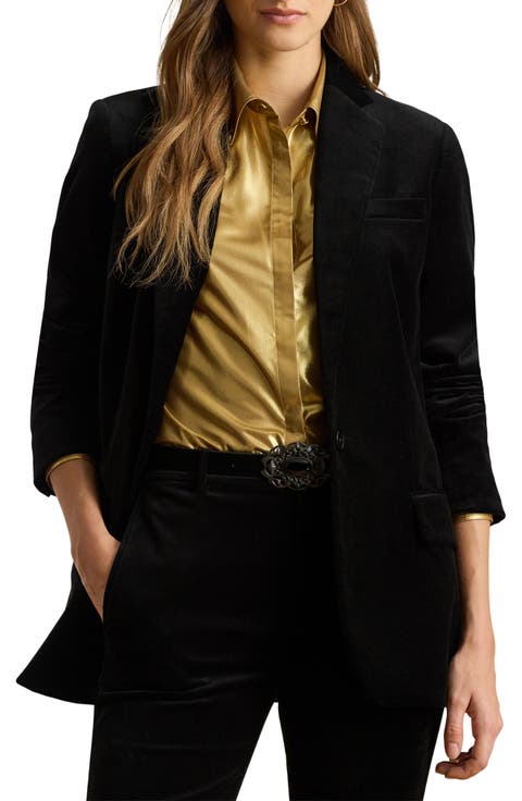 Stretch Velvet Blazer