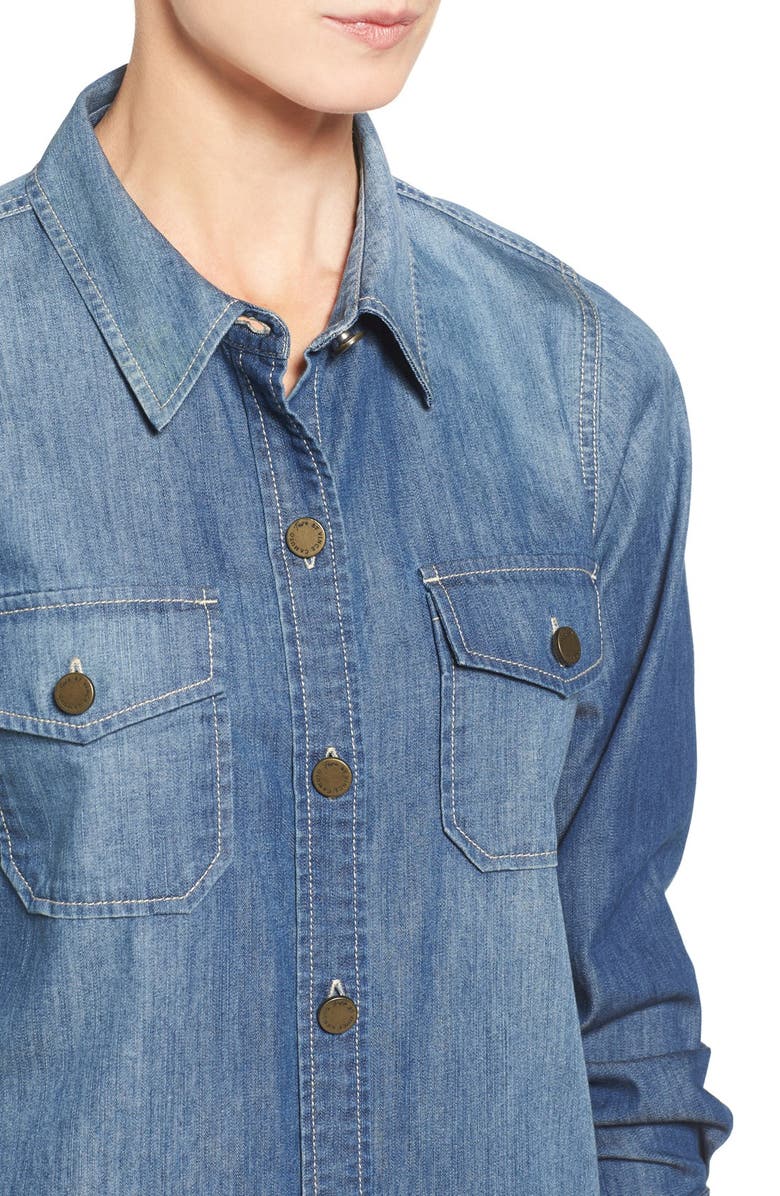 Two by Vince Camuto Denim Utility Shirtdress, Alternate, color,