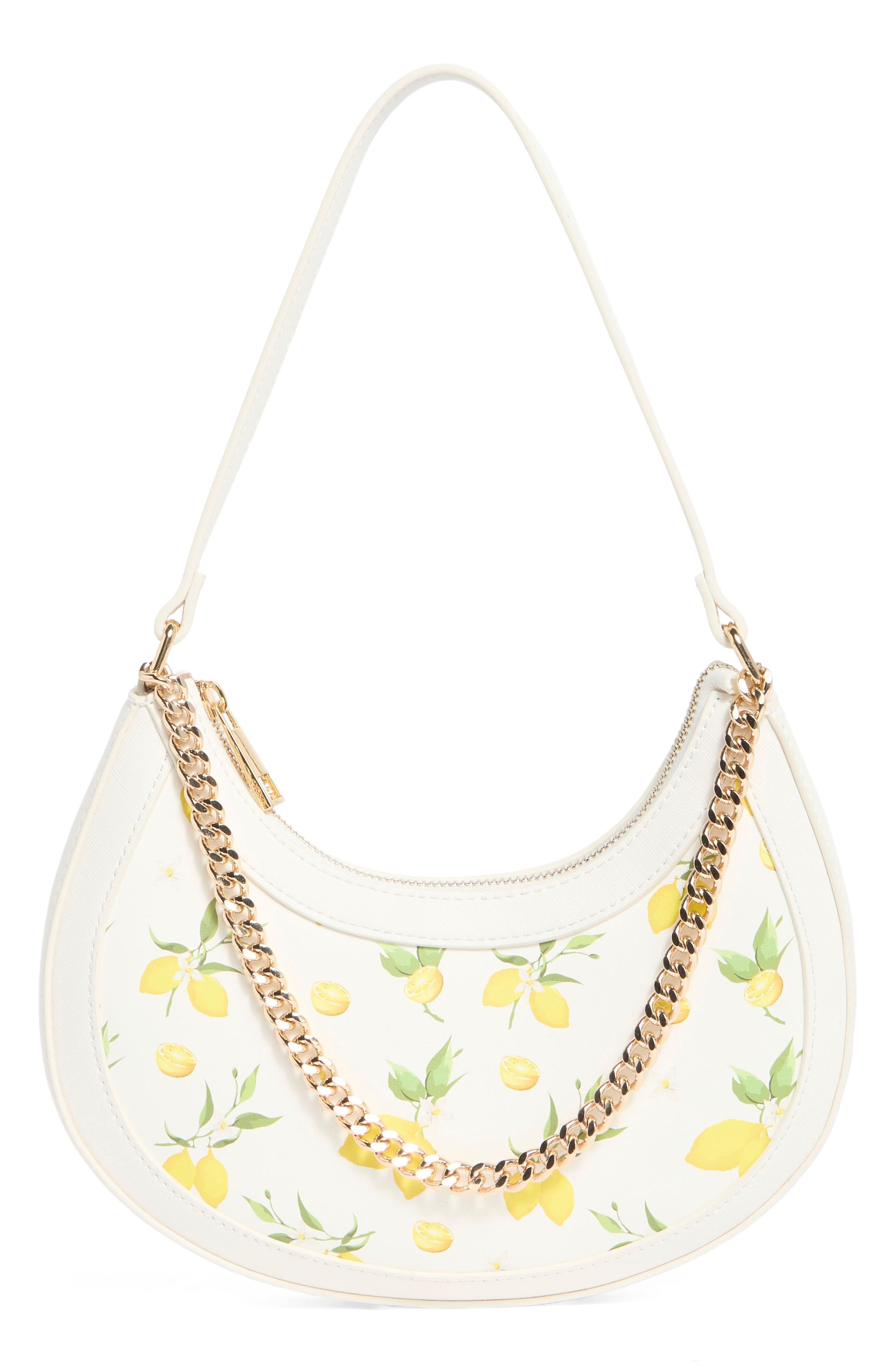 ALDO Decoy Faux Leather Shoulder Bag, Main, color, White/ Bright Yellow