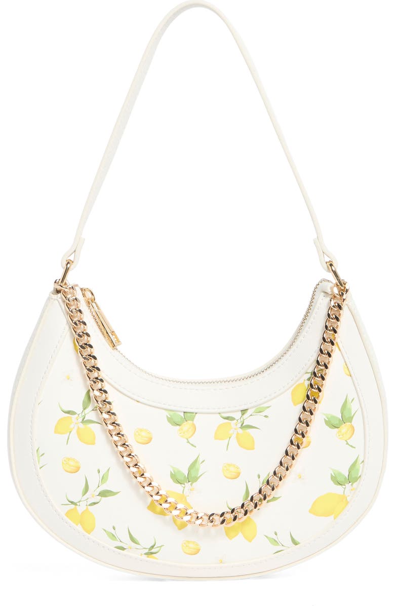 ALDO Decoy Faux Leather Shoulder Bag, Main, color, White/ Bright Yellow