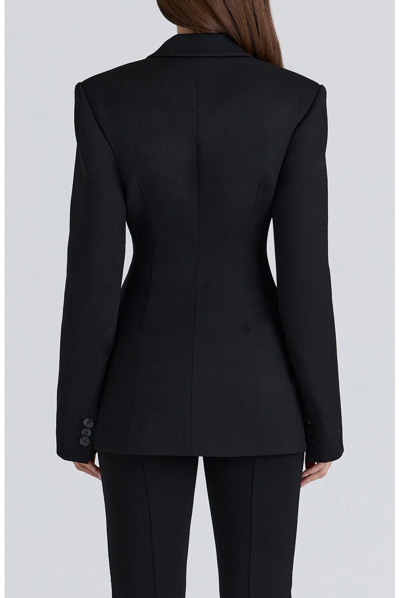 Luella Hourglass Crepe Jacket, Alternate, color, BLACK