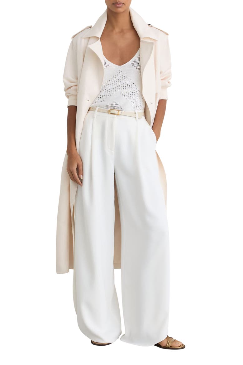 Deena Side Split Wide Leg Trousers, Alternate, color, WHITE