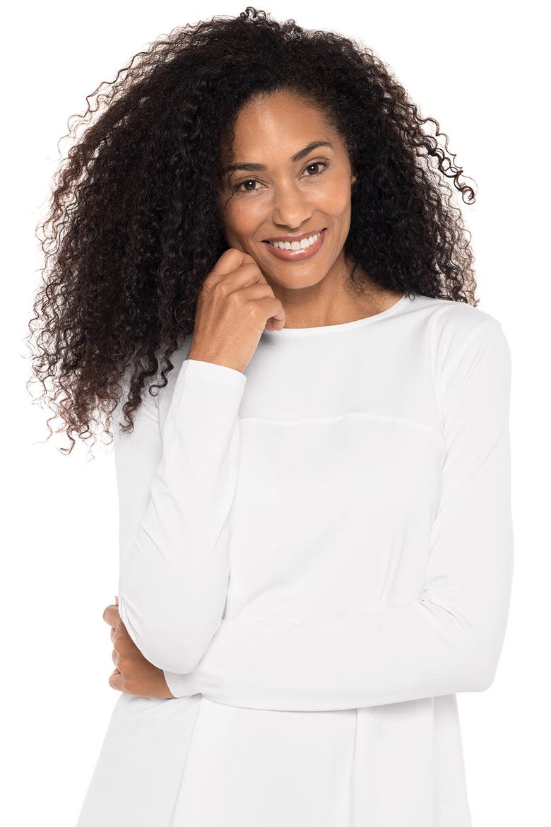Women's Daybreak Swing Long Sleeve T-Shirt, UPF 50+ Sun Protection, Alternate, color, White