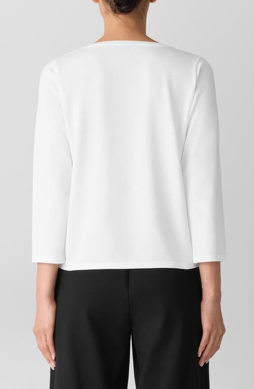 Eileen Fisher Stretch Jersey Knit Scoop Neck Top In White