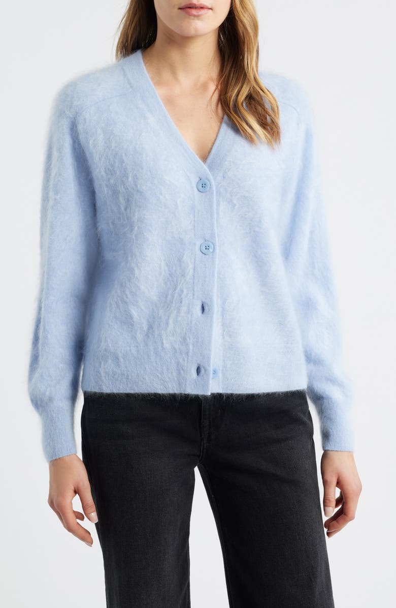 MARGARET O'LEARY Brushed Cashmere Cardigan, Main, color, Riviera