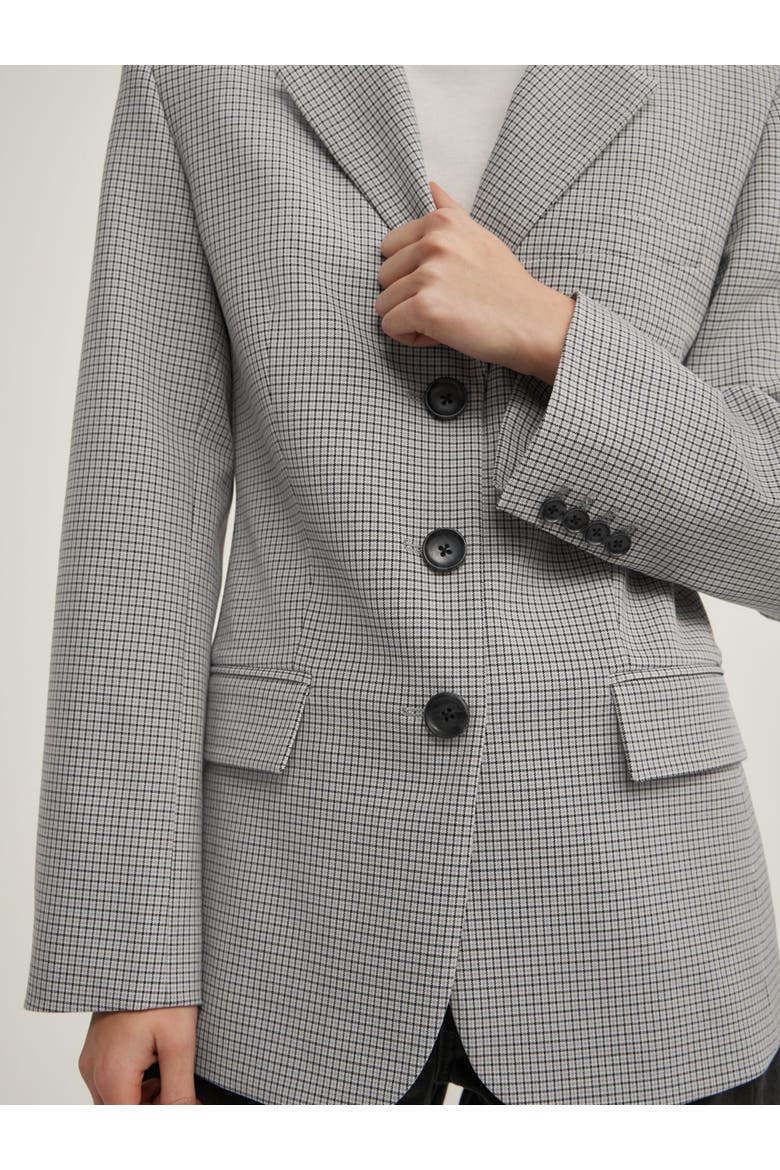 Houndstooth Tailored Blazer, Alternate, color, Grey Houndstooth