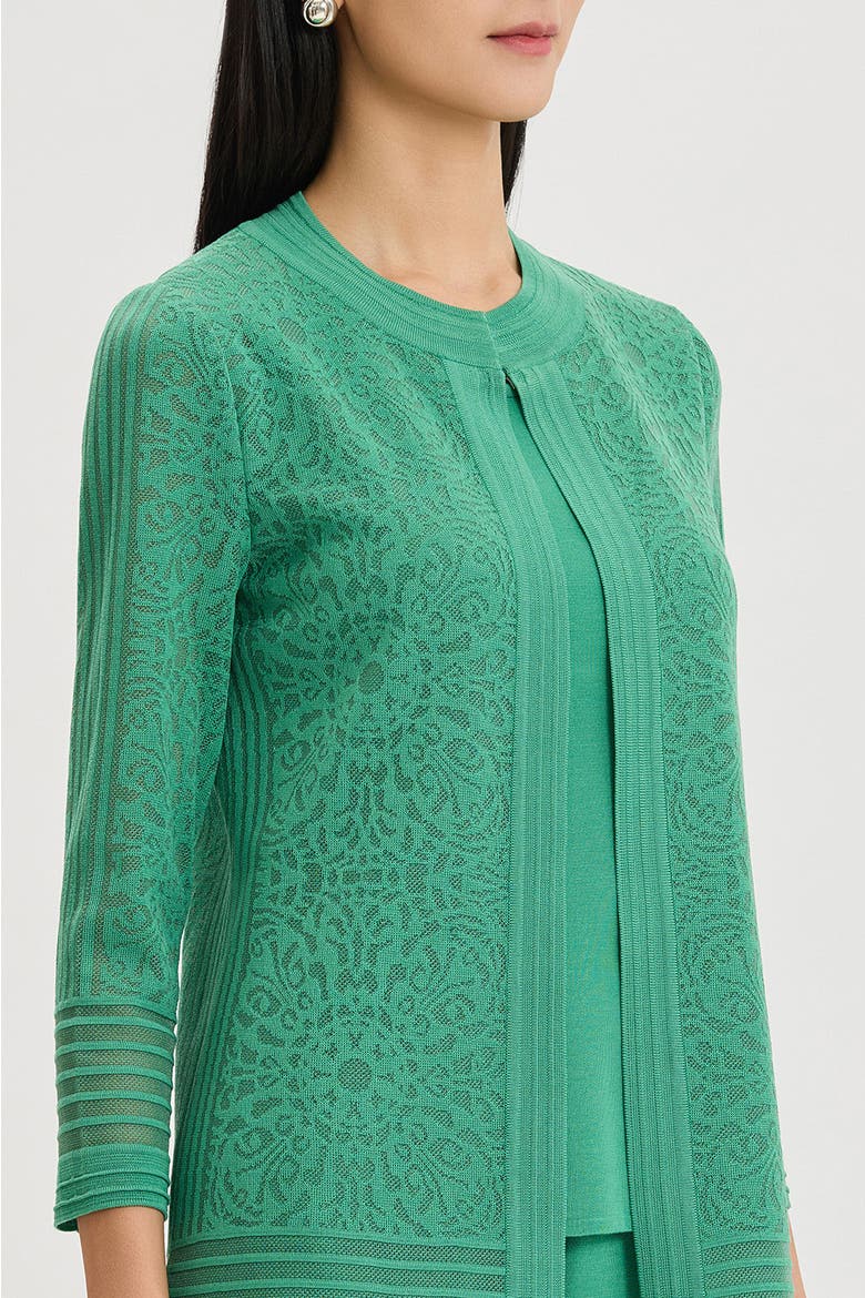 Heritage Burnout Medallion Knit Jacket, Alternate, color, Kelly Green