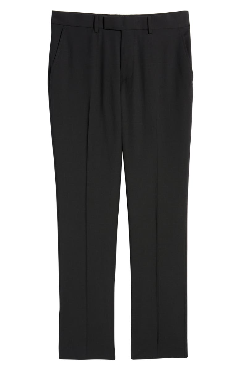 Open Edit Solid Slim Fit Wool Blend Trousers, Alternate, color, Black