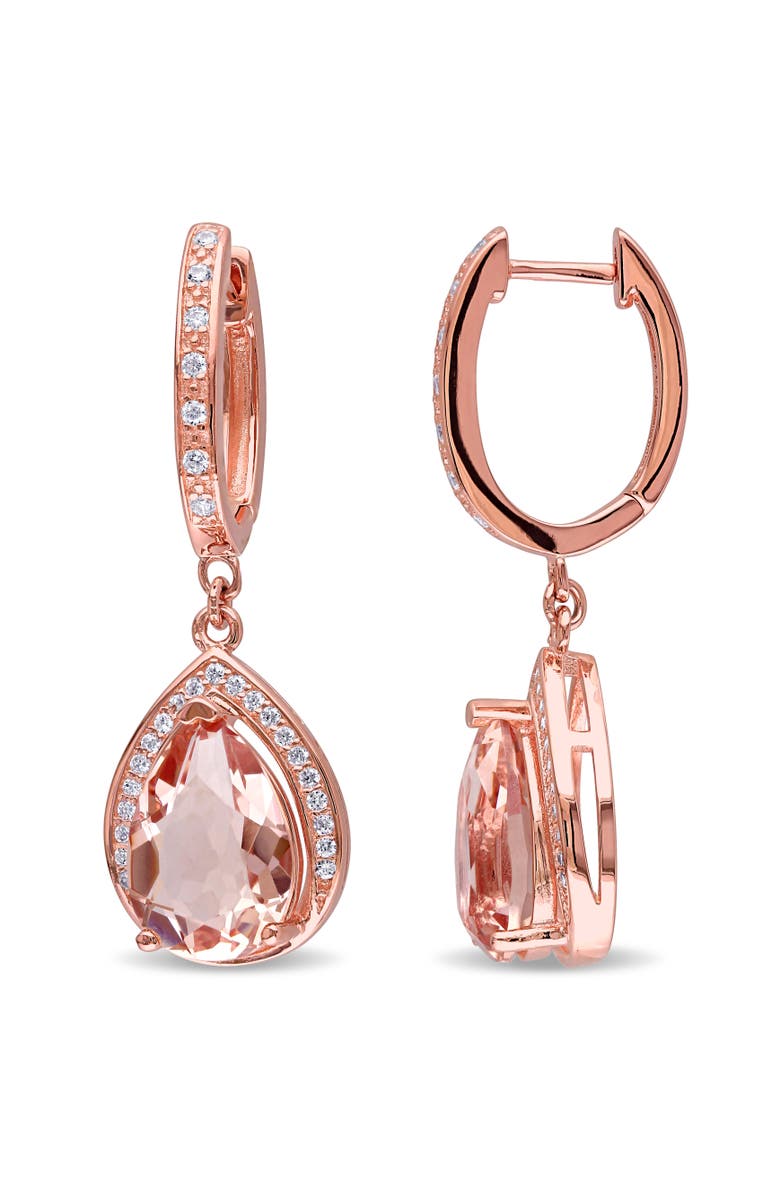 Julianna B. Simulated Morganite & Cubic Zirconia Drop Earrings, Main, color, Simulated Morganite