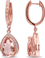 Julianna B. Simulated Morganite & Cubic Zirconia Drop Earrings
